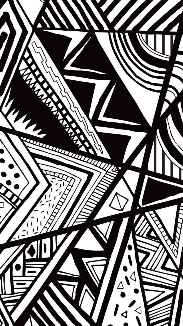 Black And White Doodle Iphone 5s Wallpaper - Black And White Wallpaper Iphone 5 , HD Wallpaper & Backgrounds