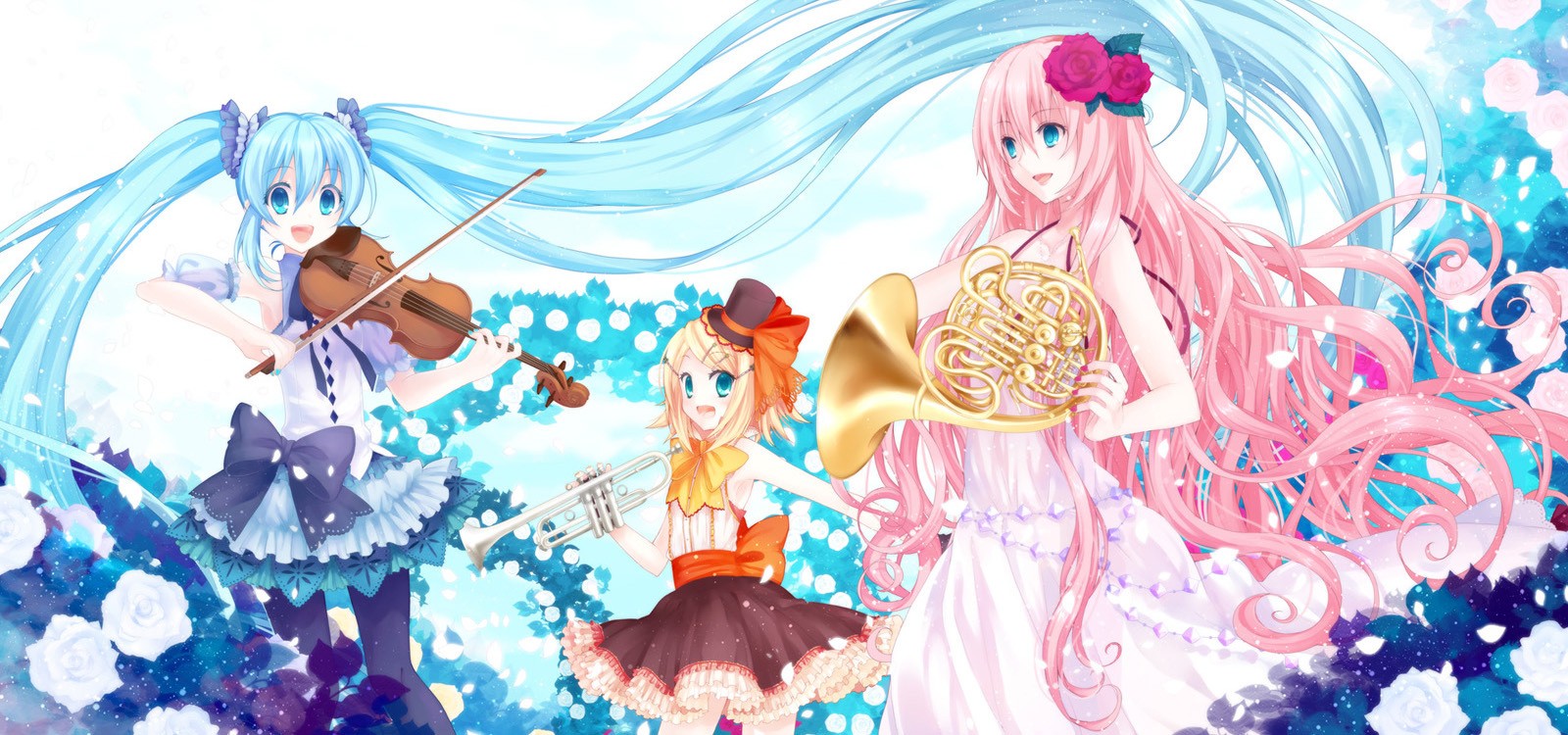 Vocaloid Wallpaper - Anime Kawaii , HD Wallpaper & Backgrounds