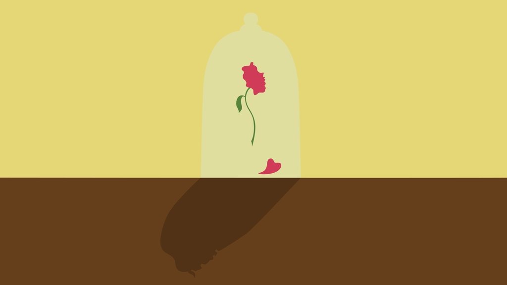 Beauty And The Beast Minimalist Wallpaper 3 Rose 2 - Beauty And The Beast Minimalist , HD Wallpaper & Backgrounds