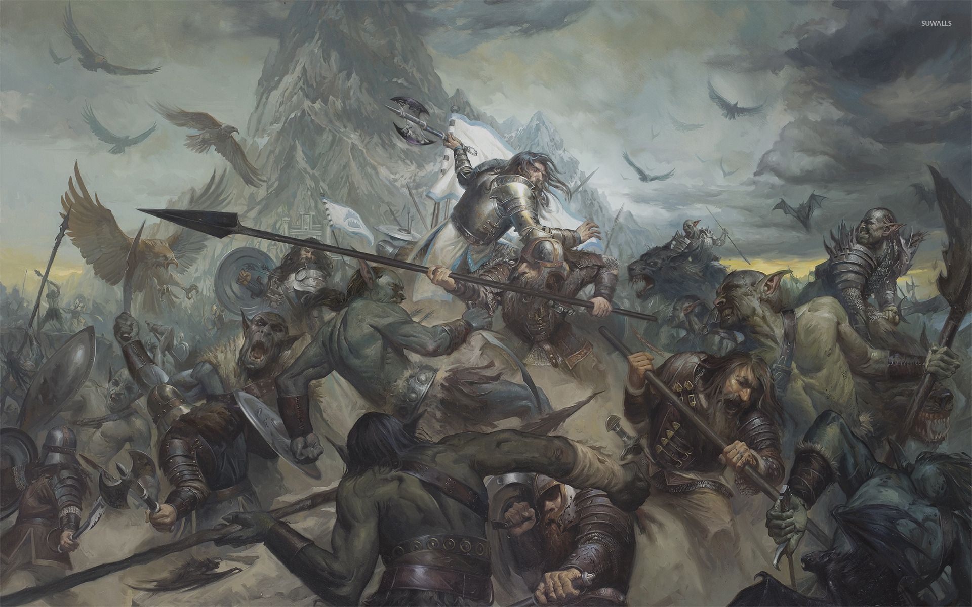 Epic Fantasy Battle Art , HD Wallpaper & Backgrounds