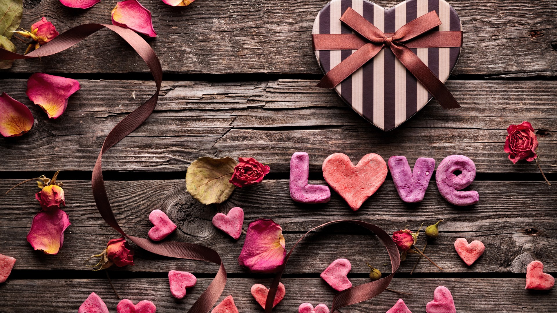 Love - Happy Valentines Day Wood , HD Wallpaper & Backgrounds