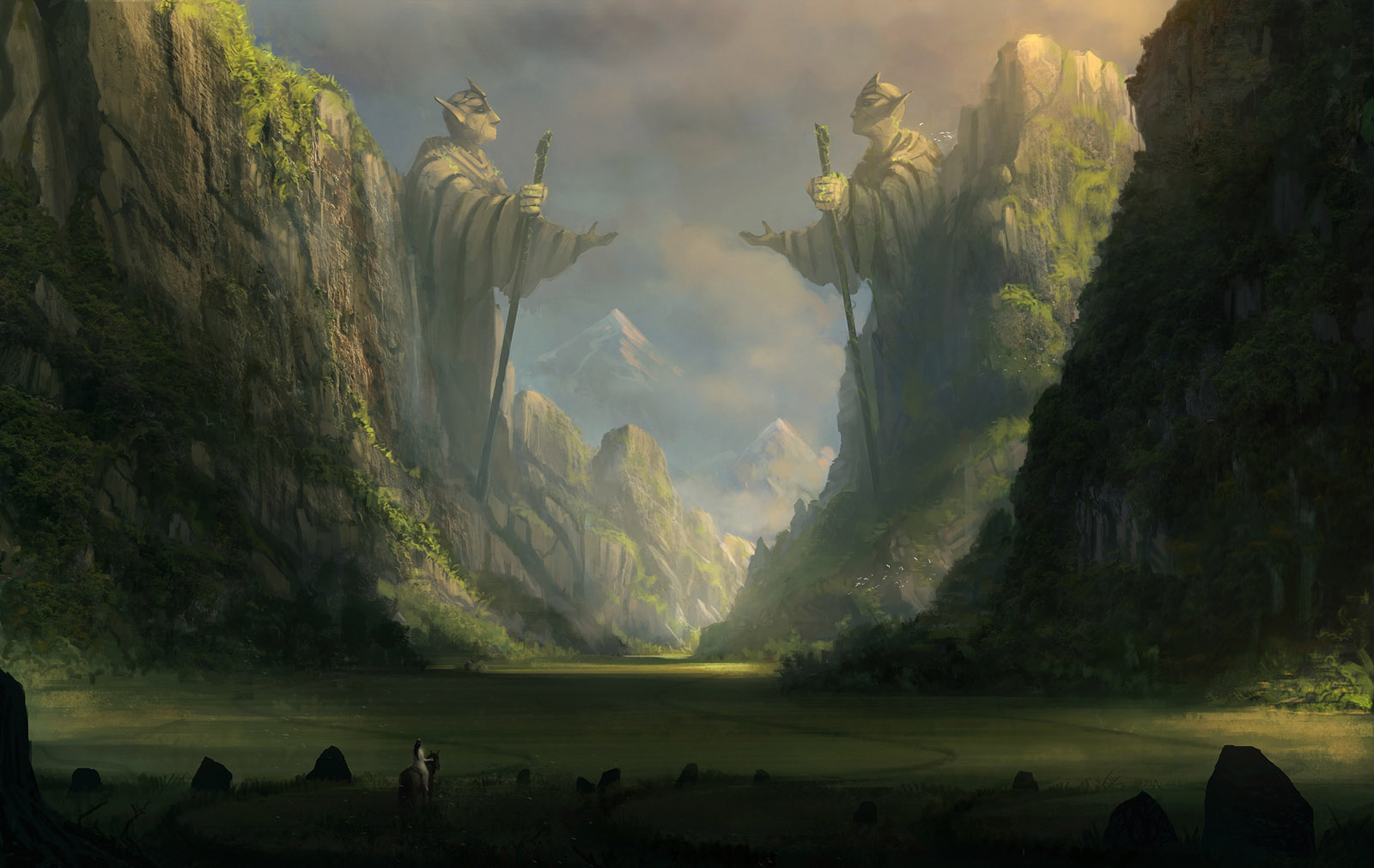 Fantasy Landscape Oil Painting , HD Wallpaper & Backgrounds