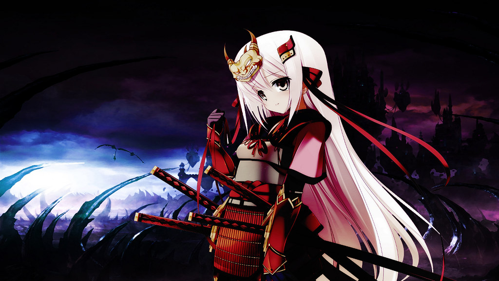 White Hair Anime Samurai Girl , HD Wallpaper & Backgrounds