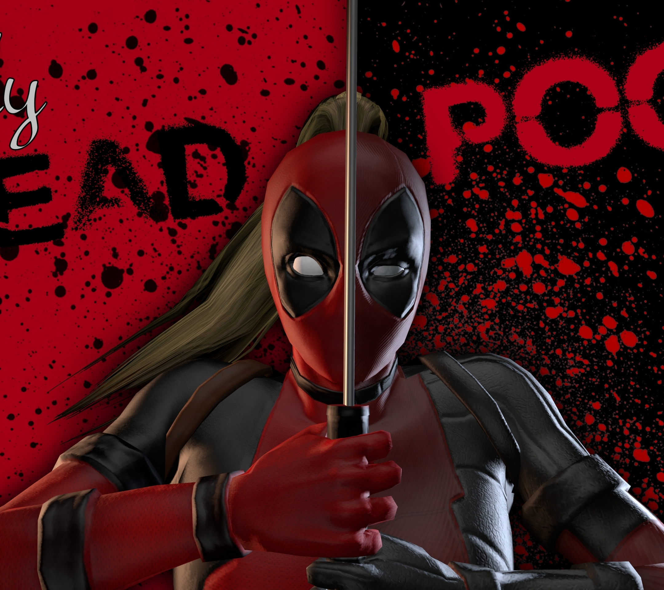 Lady Deadpool Wallpaper - Deadpool And Lady Deadpool , HD Wallpaper & Backgrounds