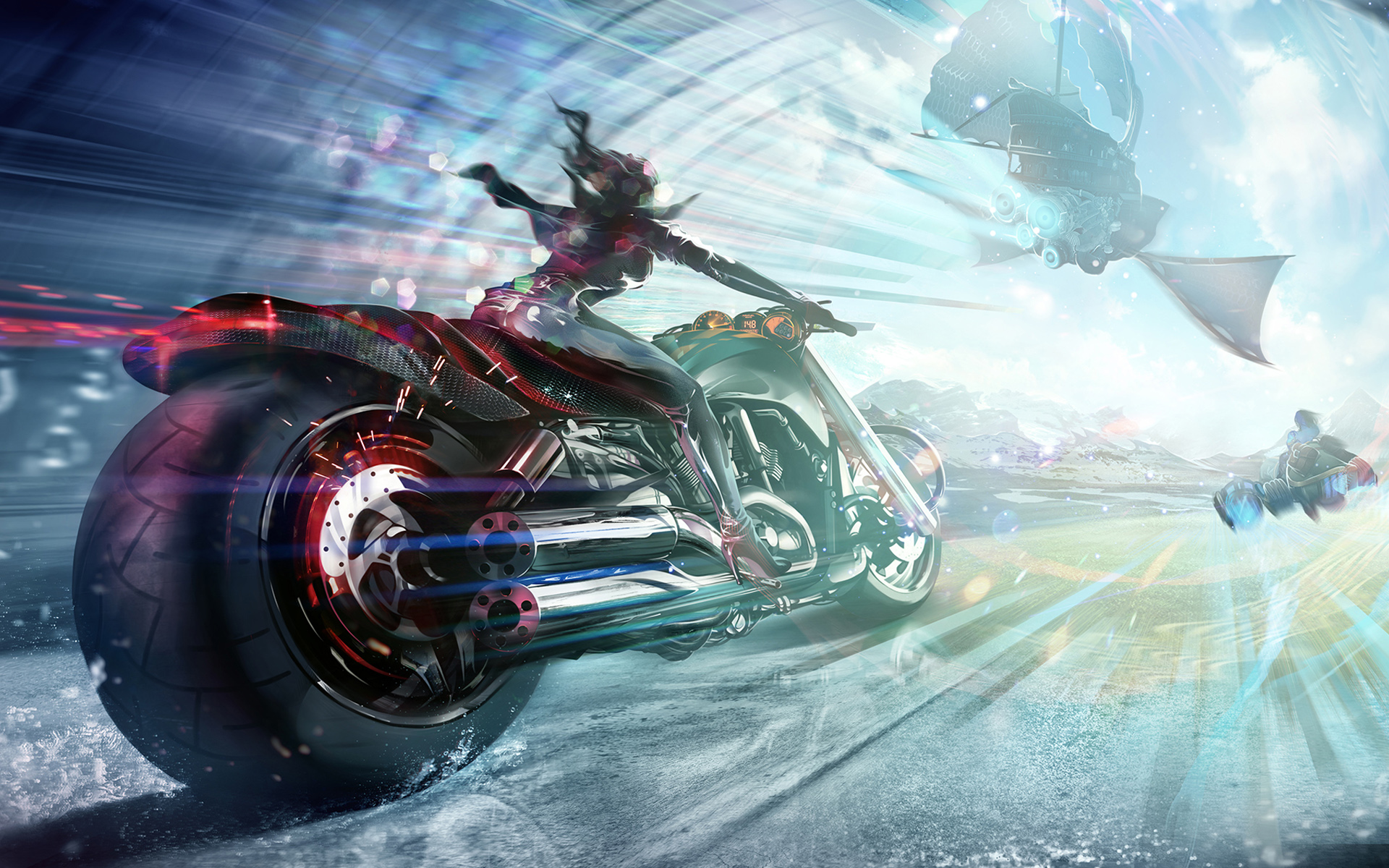 Bike Chopper Custom Latest Free Full Hd Bikes Wallpapers - Sci Fi Bike Girl , HD Wallpaper & Backgrounds