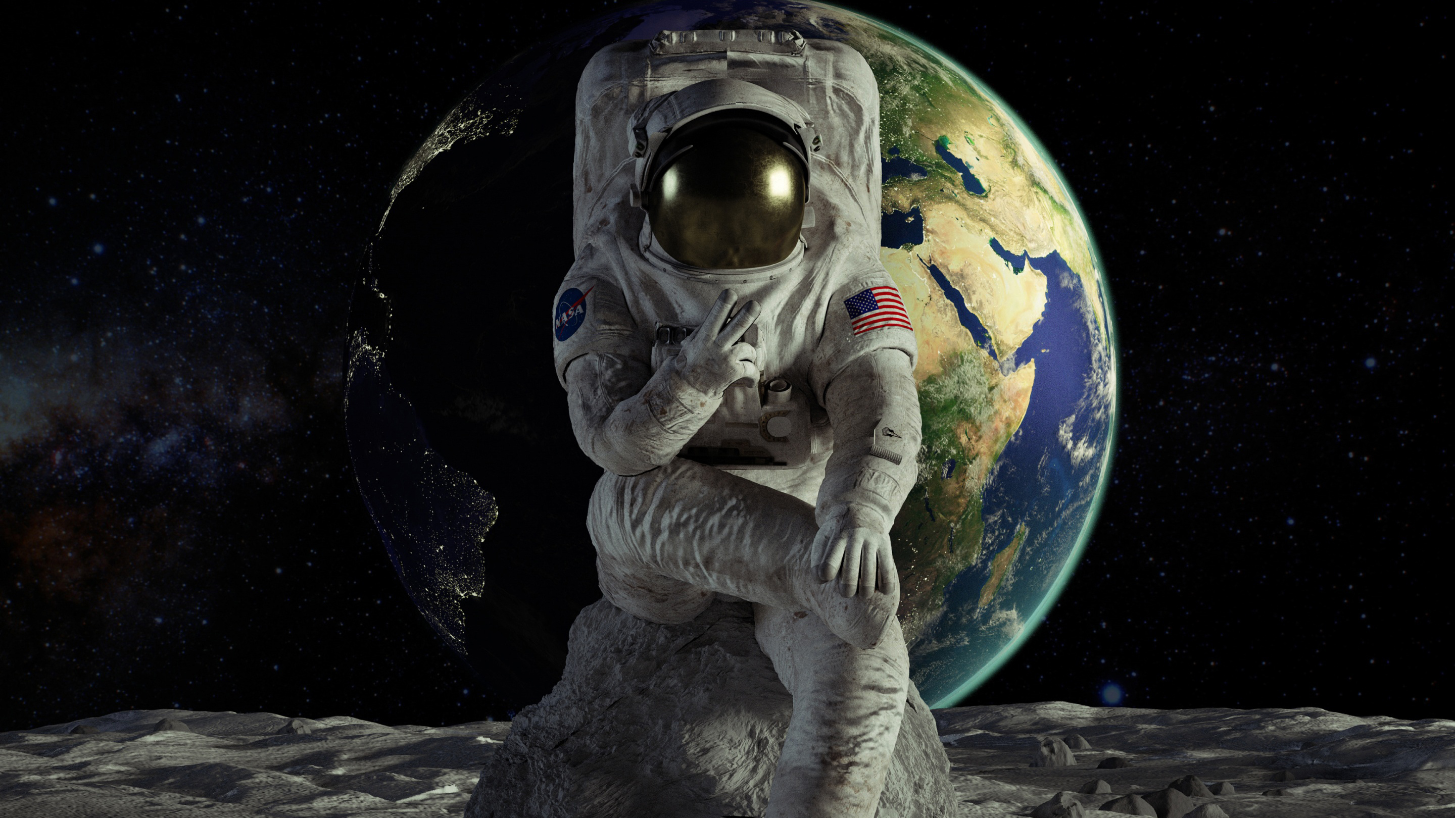 Astronaut 8k Wallpapers - Astronaut On Moon Hd , HD Wallpaper & Backgrounds