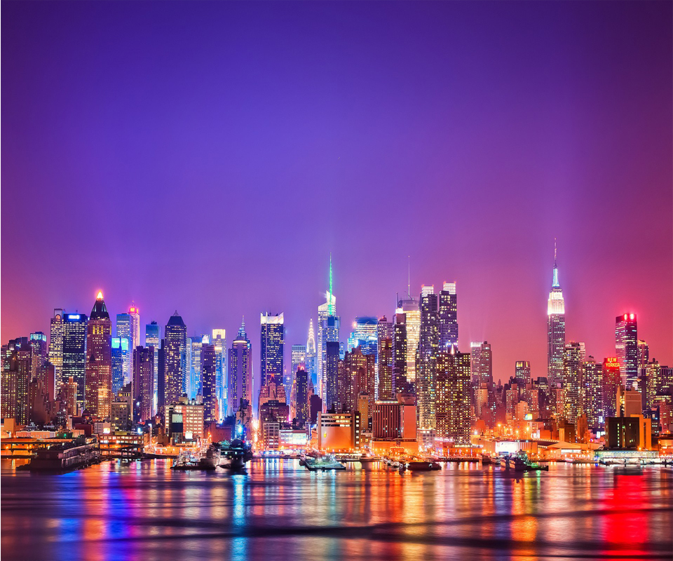 Tablet 7 Inch Wallpaper For Desktop - New York At Night Time , HD Wallpaper & Backgrounds