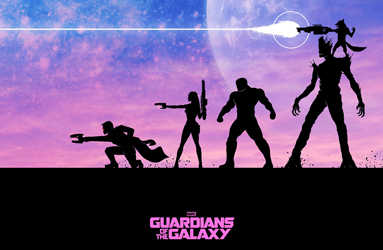 1280 X - Guardians Of The Galaxy Silhouette , HD Wallpaper & Backgrounds