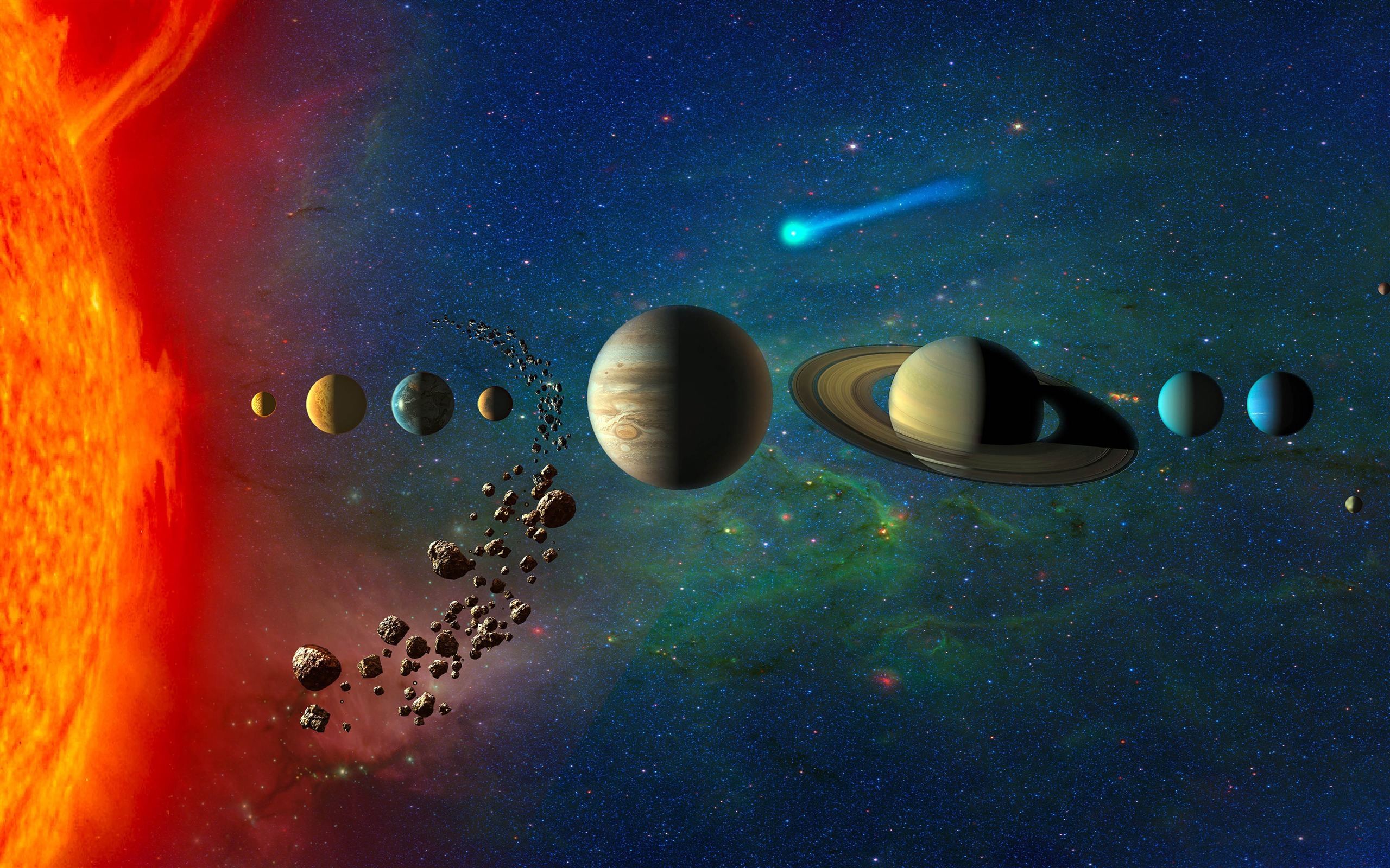 Space / Solar System Planet Satellite Hd Universe - Solar System 4k , HD Wallpaper & Backgrounds