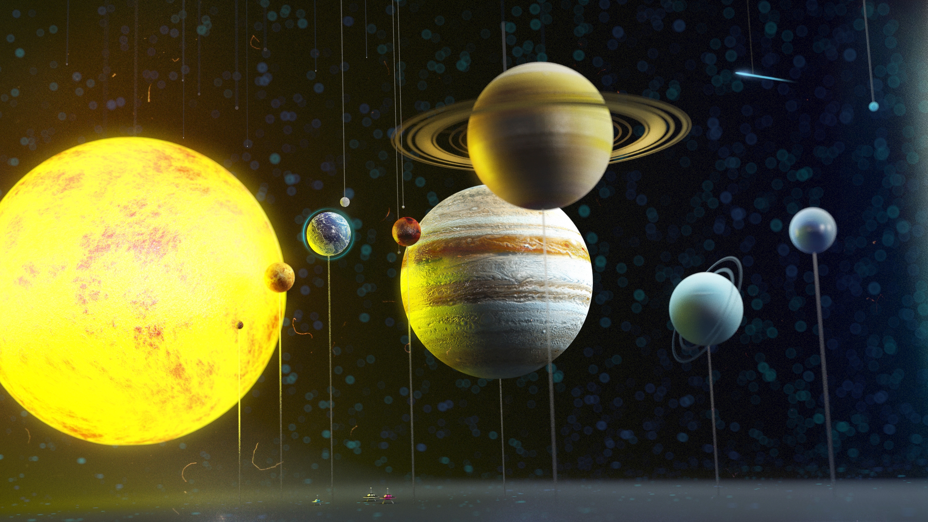 Download Free Solar System Wallpapers Pixels Talk - Solar System On String , HD Wallpaper & Backgrounds
