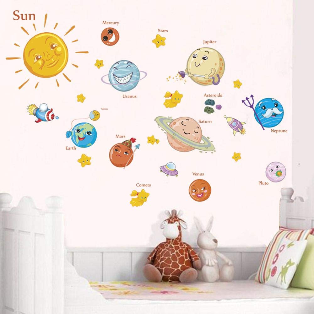 Mural Zozoso Sistema Solar Pegatinas De Pared Calcomanías - Solar System Cartoon Poster , HD Wallpaper & Backgrounds