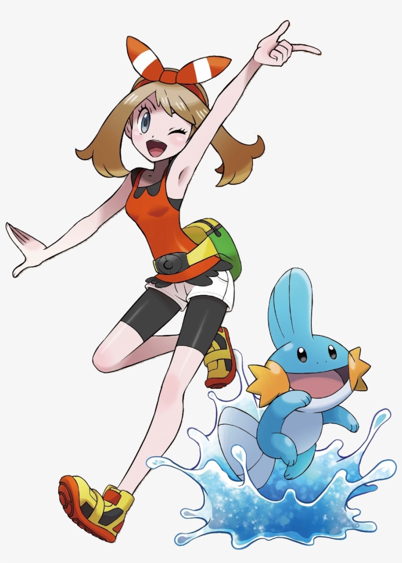 Artwork De Aura Y Mudkip - May Pokemon And Mudkip , HD Wallpaper & Backgrounds