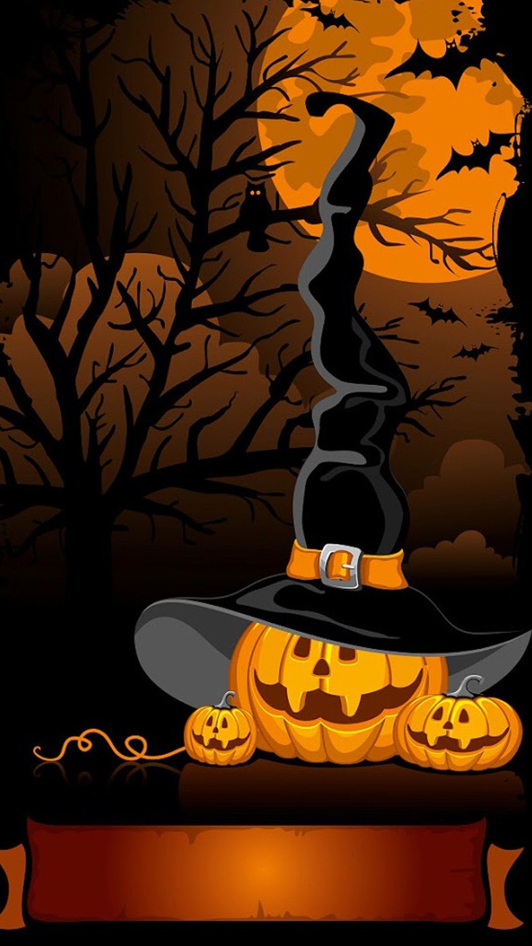 Halloween Pumpkins Witch Hat Samsung Wallpapers - Halloween Wallpapers For Phones , HD Wallpaper & Backgrounds