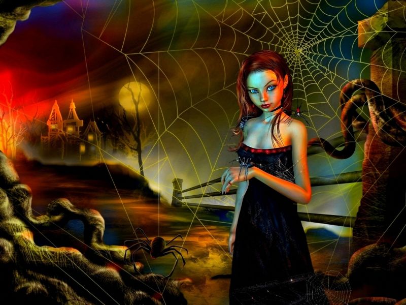 Noche De Brujas - Spider Alice In Wonderland , HD Wallpaper & Backgrounds