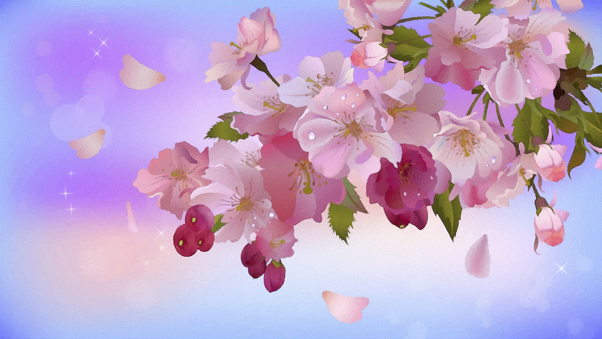 Digital Art Artwork Blossom Bloom Wallpaper - Paisaje Flor Fondos De Pantalla Hd , HD Wallpaper & Backgrounds