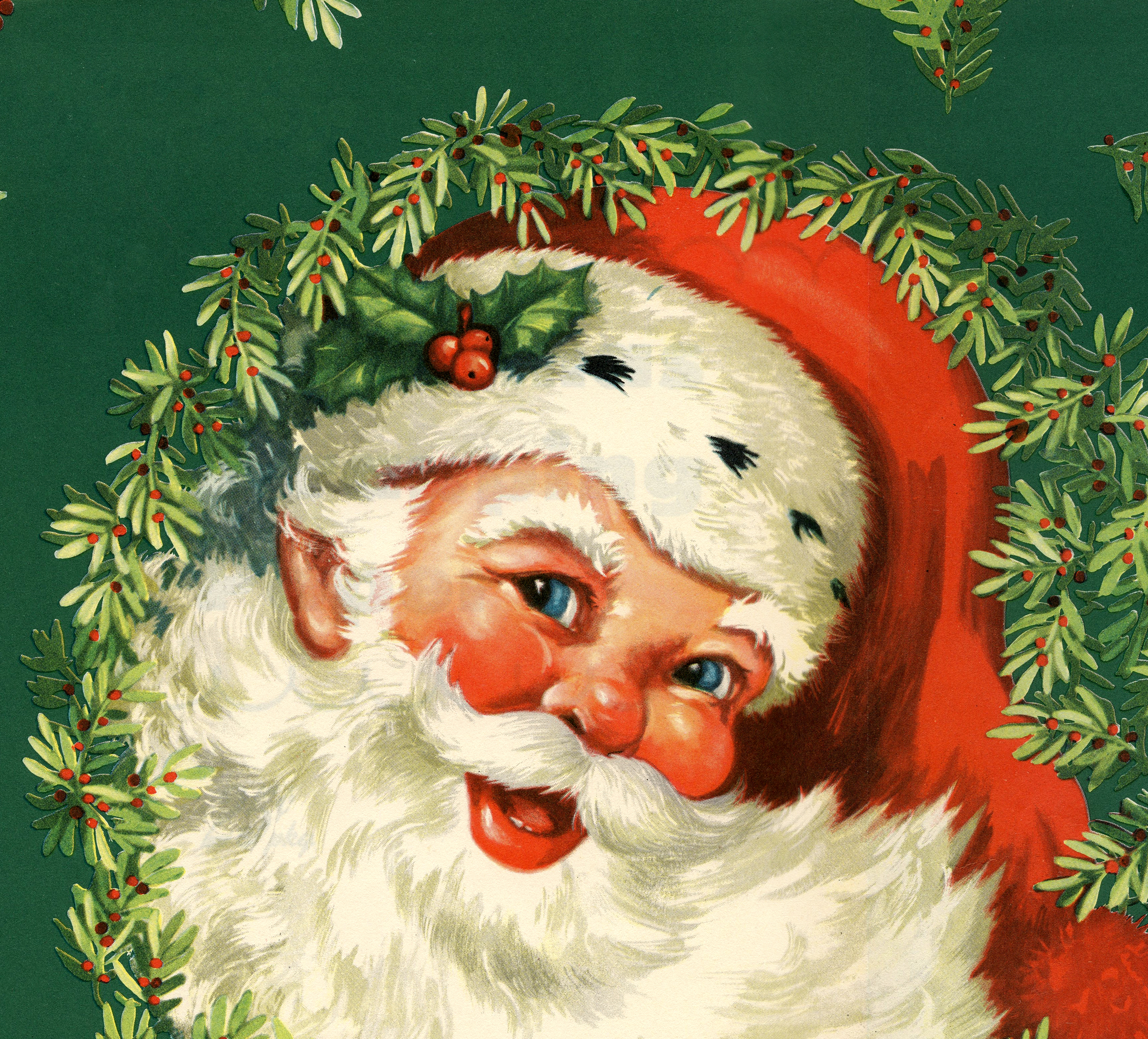 Spectacular Retro Santa Claus Image - Nikolaus Mit Mädchen Nostalgisch , HD Wallpaper & Backgrounds