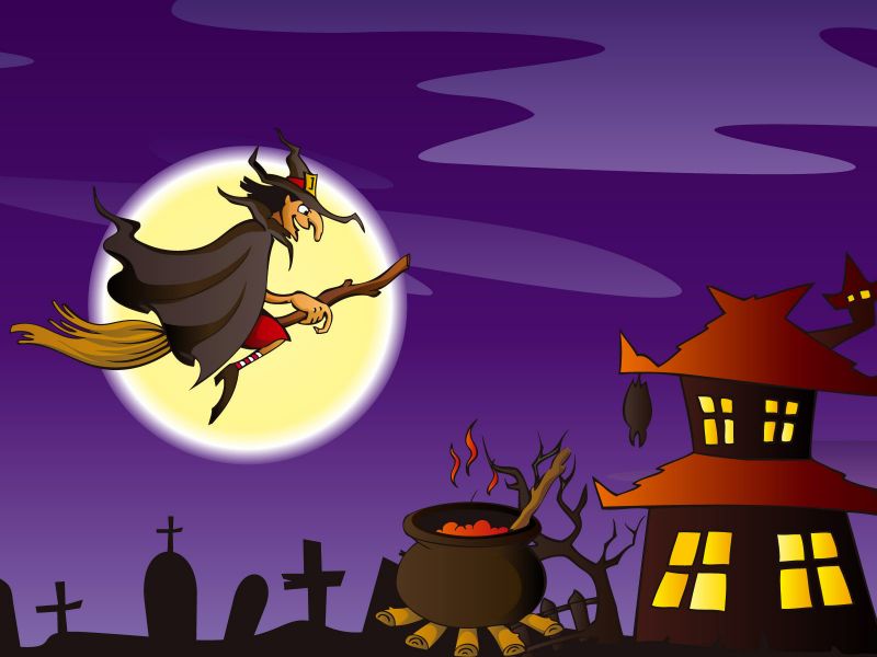 Noche De Bruja - Imagenes De Fondo De Pantalla De Halloween , HD Wallpaper & Backgrounds
