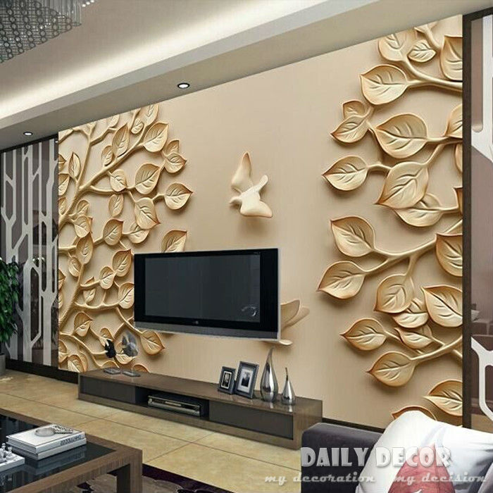 <font><b>3d</b></font> Wall Papers For Tv Backdrop - Interior Hall Wall Design , HD Wallpaper & Backgrounds