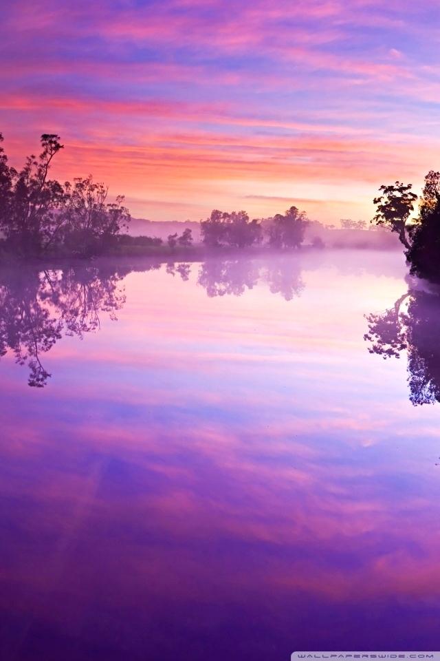 Purple Landscape Iphone Wallpaper Mobile Home Decorating - Purple Sky Wallpaper Phone , HD Wallpaper & Backgrounds