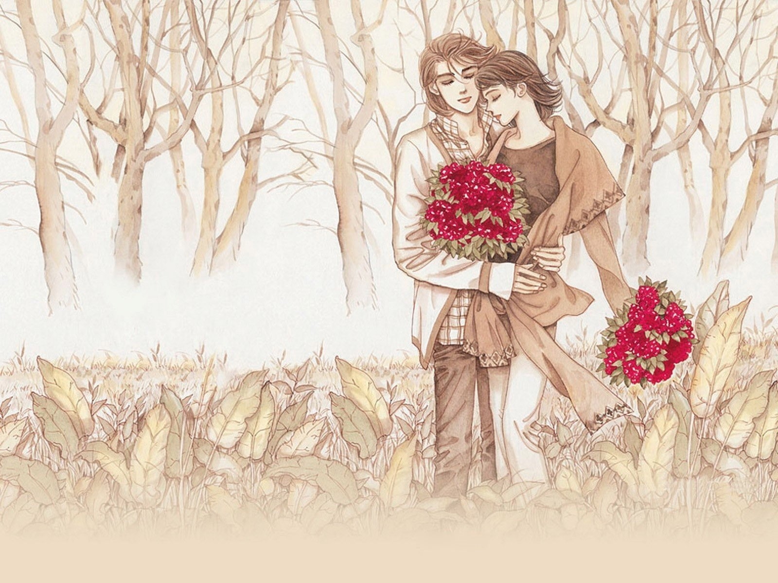 Cartoonic Romantic Wallpapers - Full Hd Hug Day , HD Wallpaper & Backgrounds