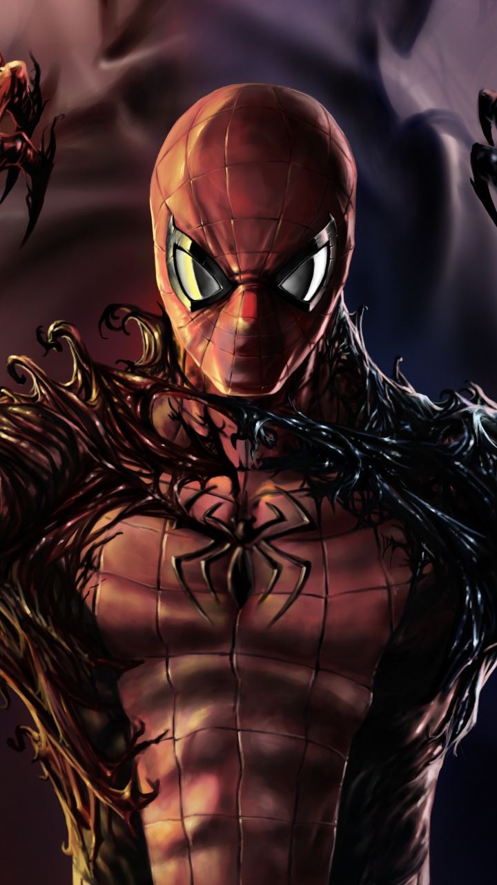 Carnage, Venom, Spider-man, Artwork, Wallpaper - Venom Spider Man Homecoming , HD Wallpaper & Backgrounds