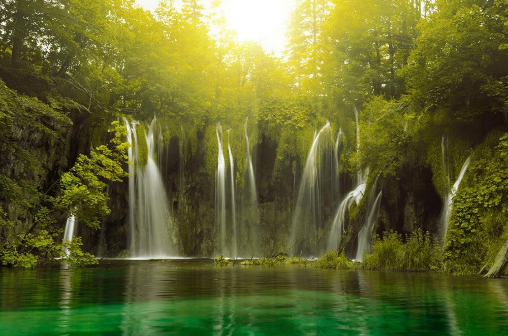 3d Wallpaper Natur Wald Landschaft Wasserfall See Wand - Plitvice Lakes National Park , HD Wallpaper & Backgrounds