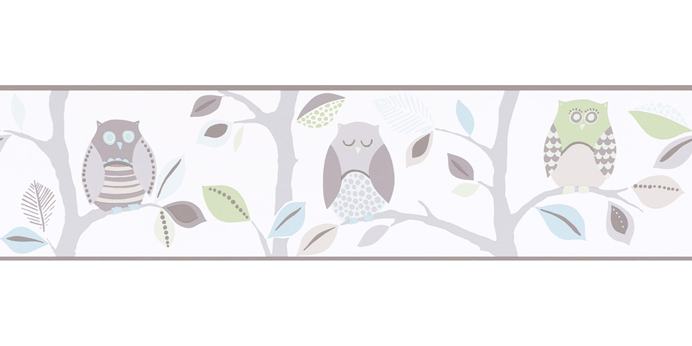 Wallpaper Border Kids Owl White Grey Self Adhesive - Border Tapeta Dla Dziecka , HD Wallpaper & Backgrounds