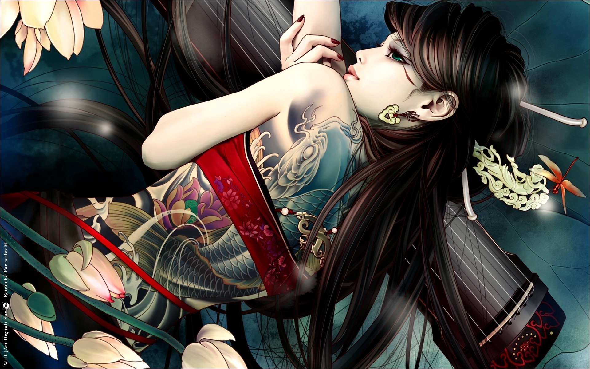 Tattoos Wallpapers Background - Girl Tattoo Anime , HD Wallpaper & Backgrounds
