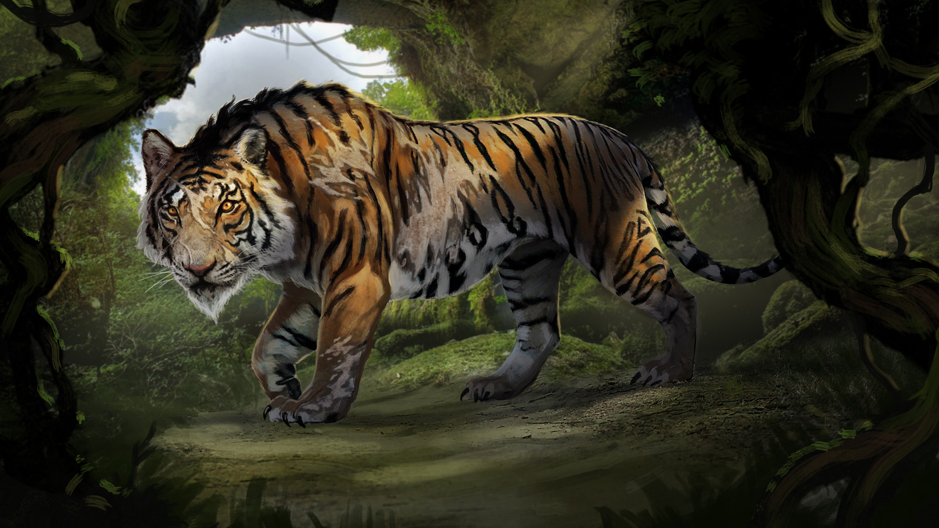 Wallpaper Shere Khan, Tiger, The Jungle Book, 2016 - Jungle Book Shere Khan Concept Art , HD Wallpaper & Backgrounds