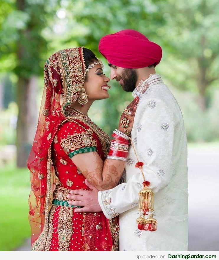 Handsome Sardar Munda In Magenta Turban - Beautiful Sardar Married Couple , HD Wallpaper & Backgrounds