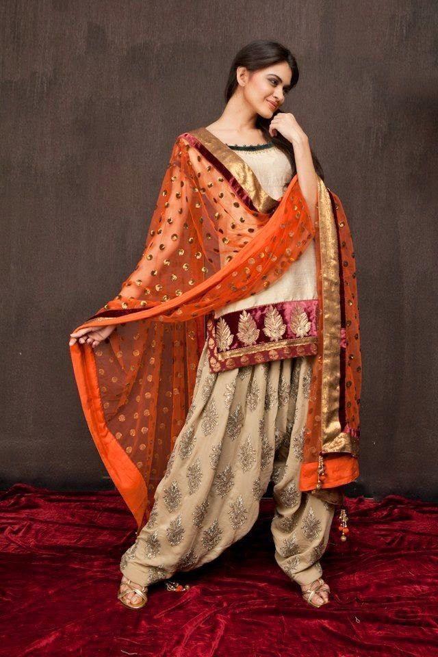Latest Patiala Dresses Images 2016 For Punjabi Girls - Punjabi Patiala Wedding Suits , HD Wallpaper & Backgrounds