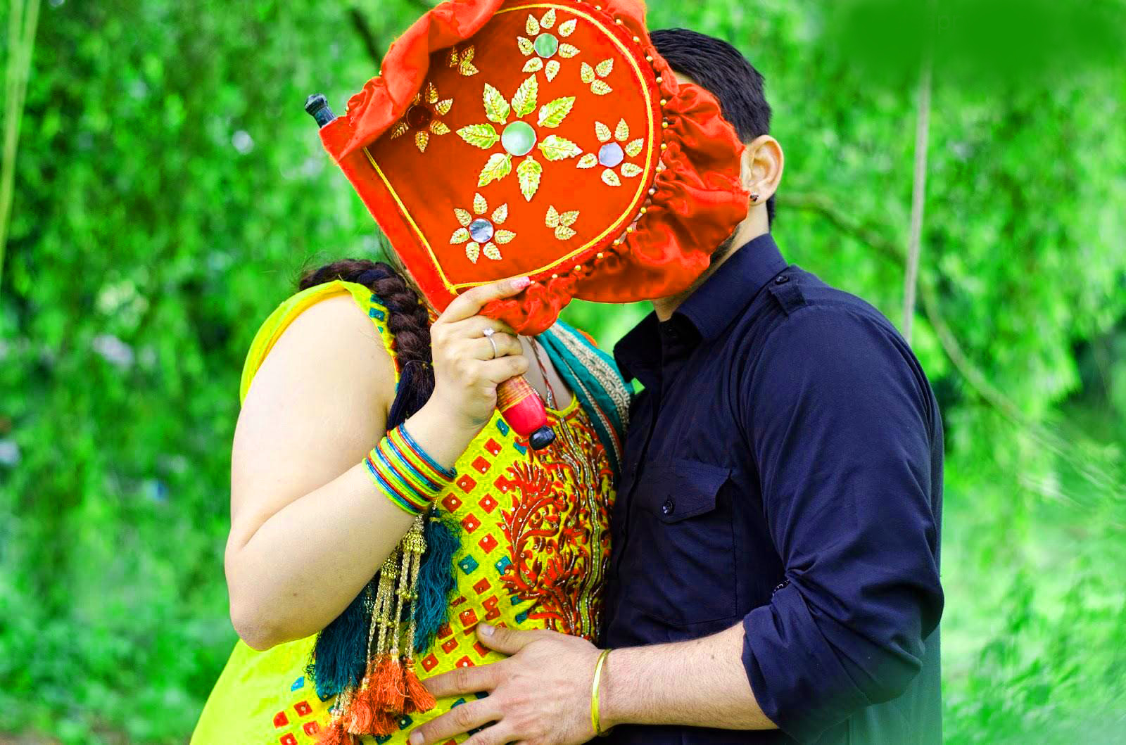 Sweet Cute Punjabi Wedding Lover Love Couple Photo - Panjabi Kiss , HD Wallpaper & Backgrounds