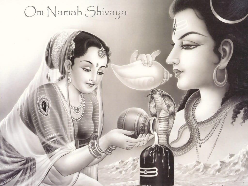 Shiva Lingam Puja, Om Namah Shivaya Illustration, God, - Lord Shiva , HD Wallpaper & Backgrounds