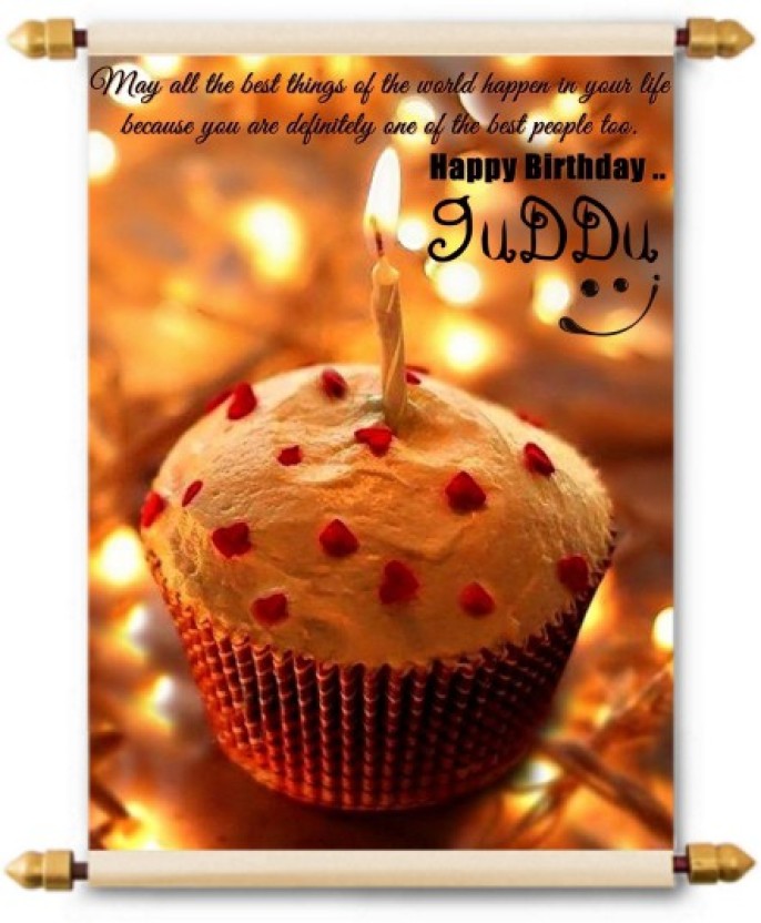 Lolprint Happy Birthday Guddu Scroll Greeting Card - Happy Birthday Varsha Cake , HD Wallpaper & Backgrounds