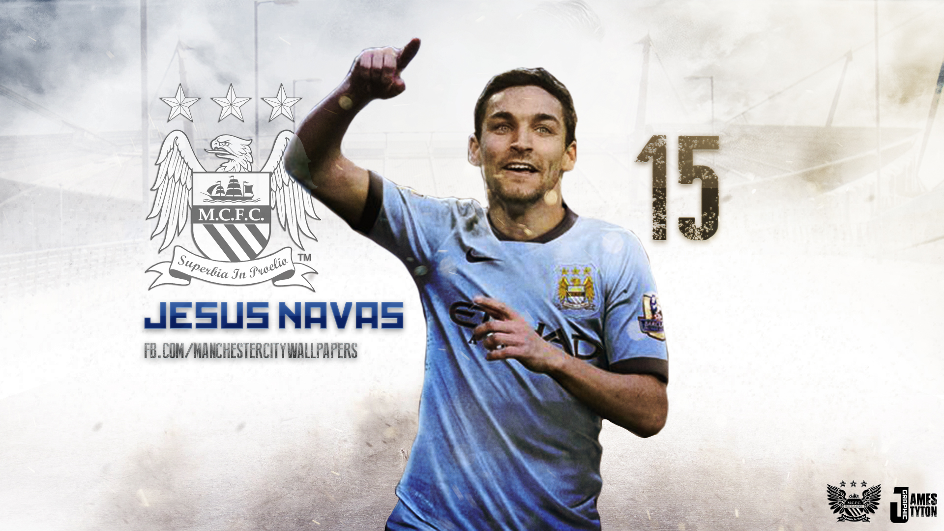 Jesus Navas Wallpaper By James Tyton - Manchester City , HD Wallpaper & Backgrounds