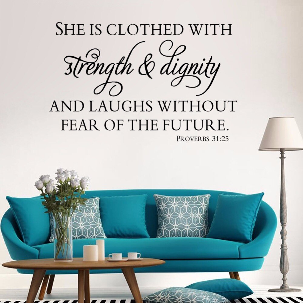 Alkitab Amsal Kekuatan Dan Martabat Vinyl Dinding Decal - Scripture About Strength , HD Wallpaper & Backgrounds