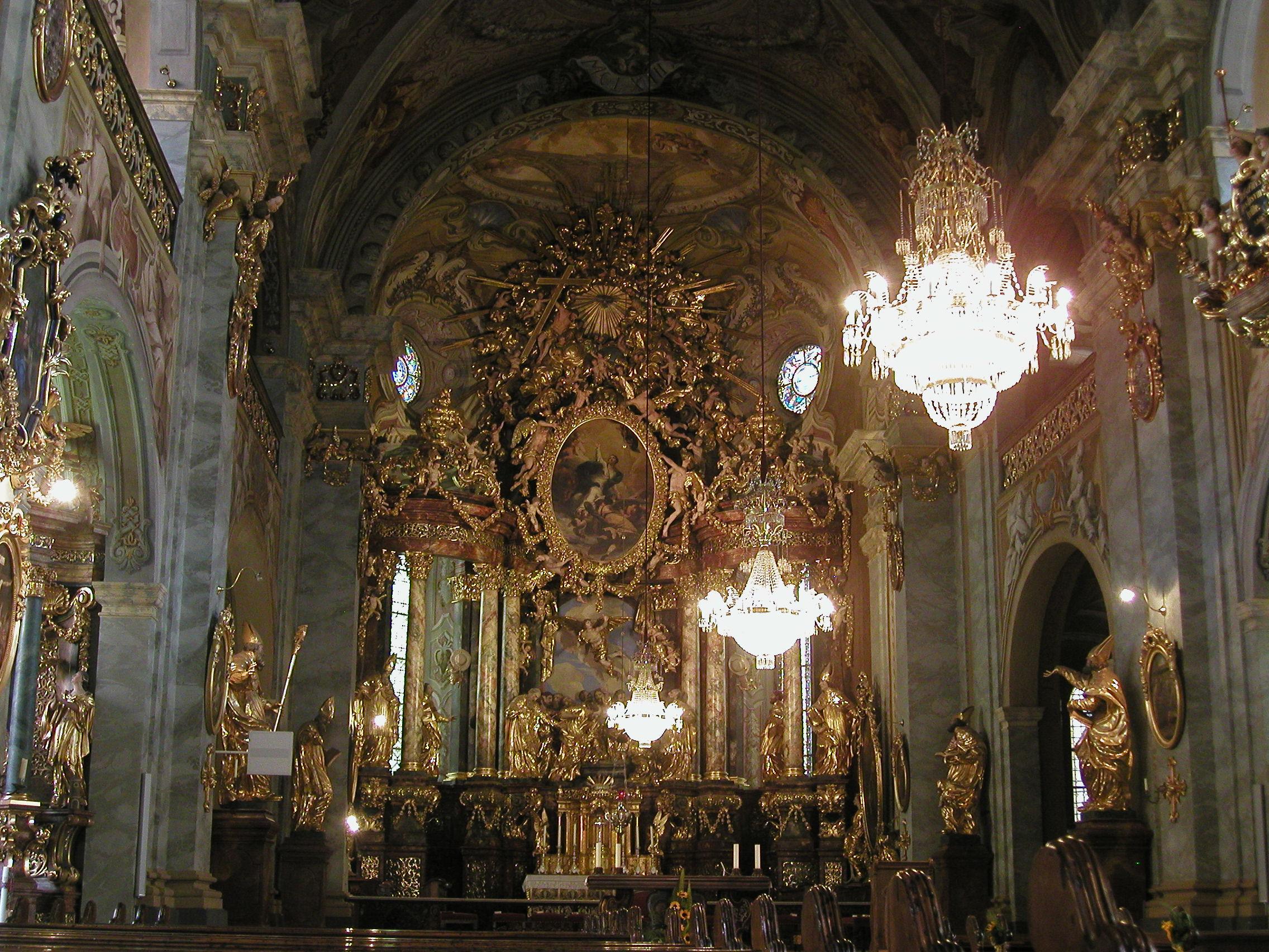 Gereja Gaya Baroque Interior - Baroque Style Church Interior , HD Wallpaper & Backgrounds
