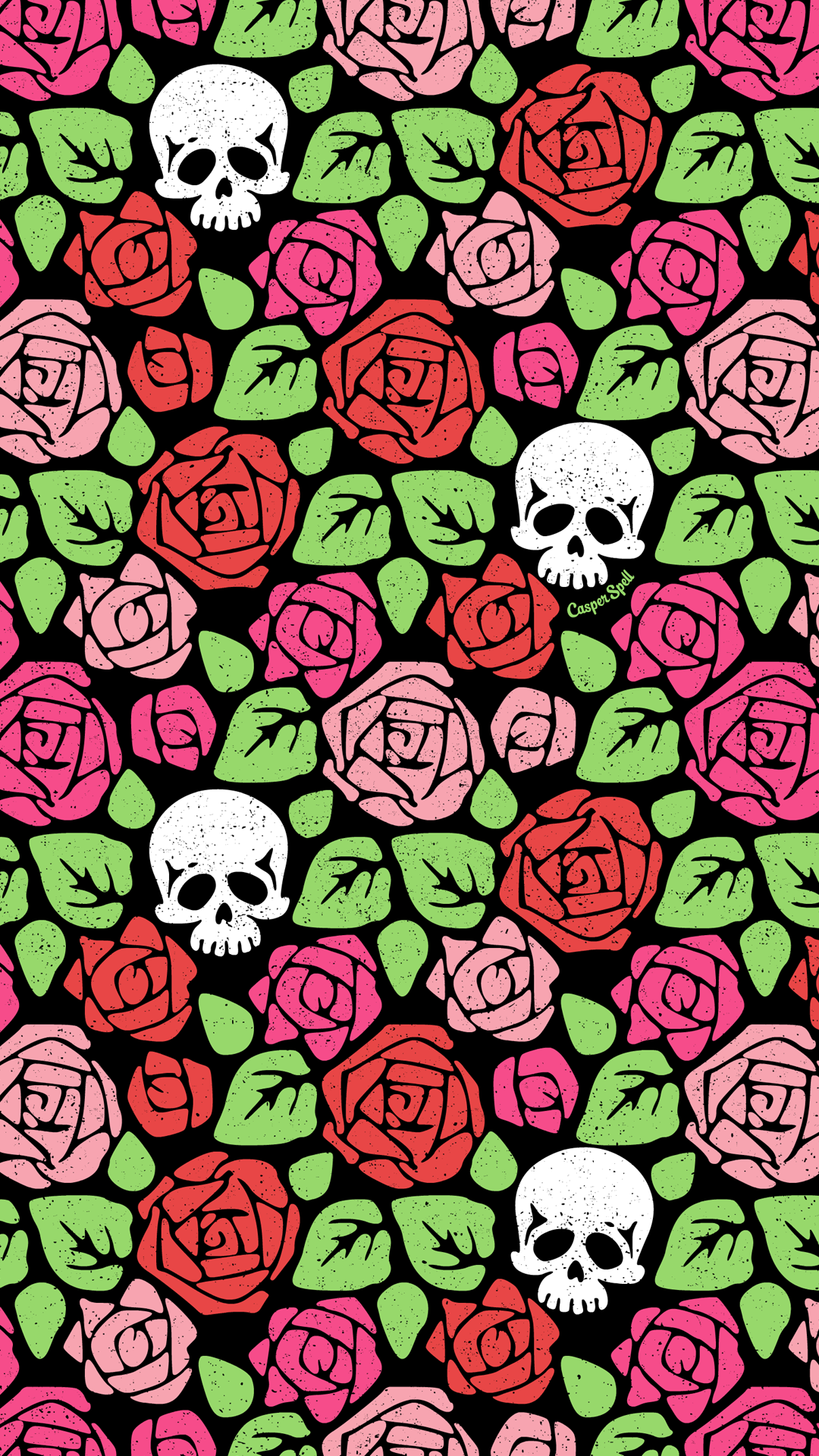 “rose & Skull Garden” Pattern For You Feel Free To - Skull , HD Wallpaper & Backgrounds