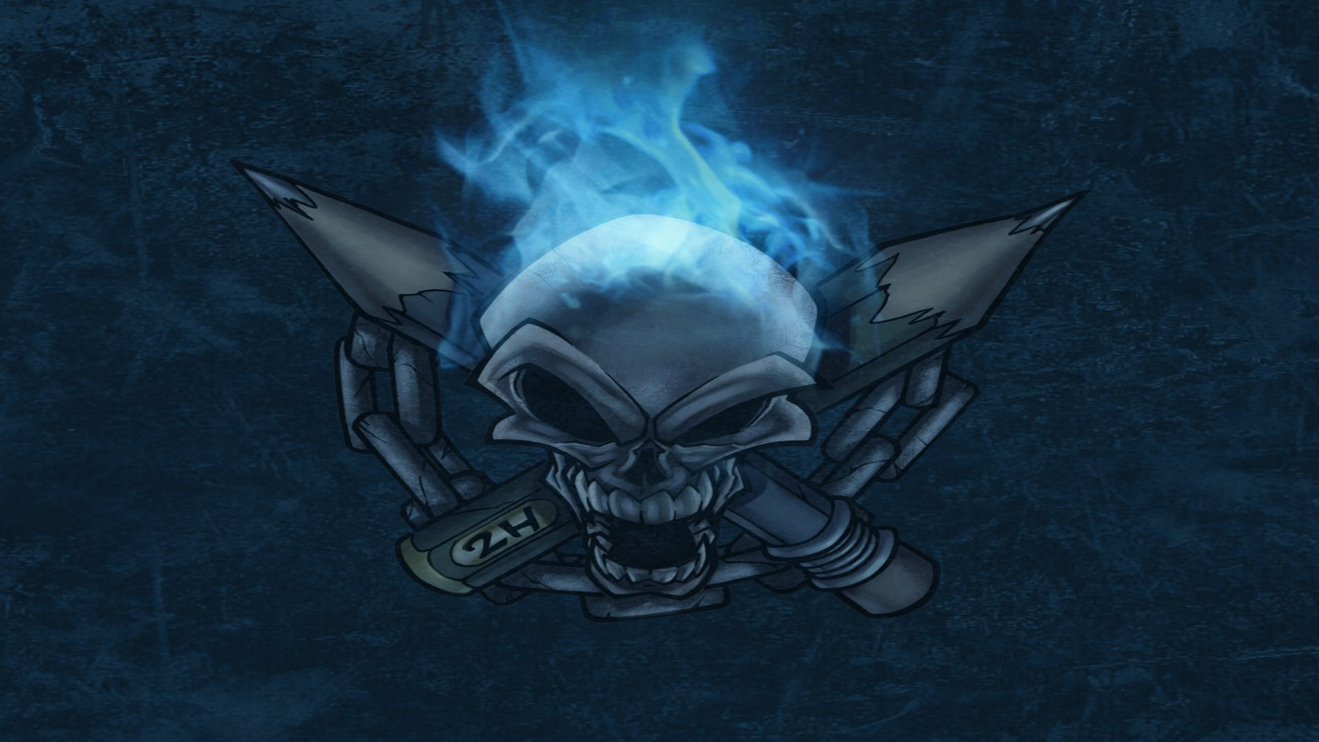 Heavy Metal Hd - Blue Flame Skull Hd , HD Wallpaper & Backgrounds