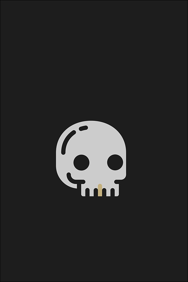 Art Black Skull Minimalistic Dark Dual Lock Screen - Skull Hd , HD Wallpaper & Backgrounds