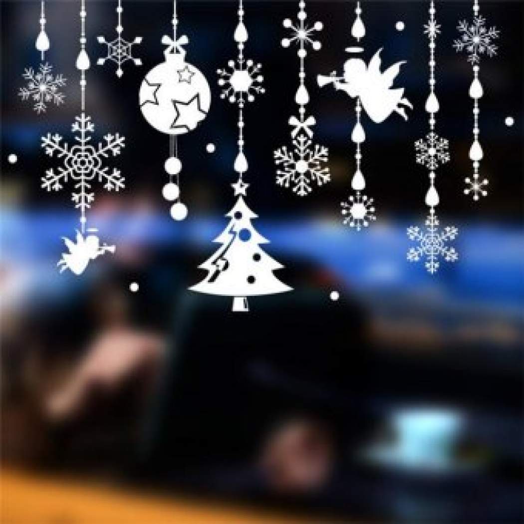 Harga Spesifikasi Wall Sticker Kepingan Salju Blinds-merry - Window In White Christmas , HD Wallpaper & Backgrounds