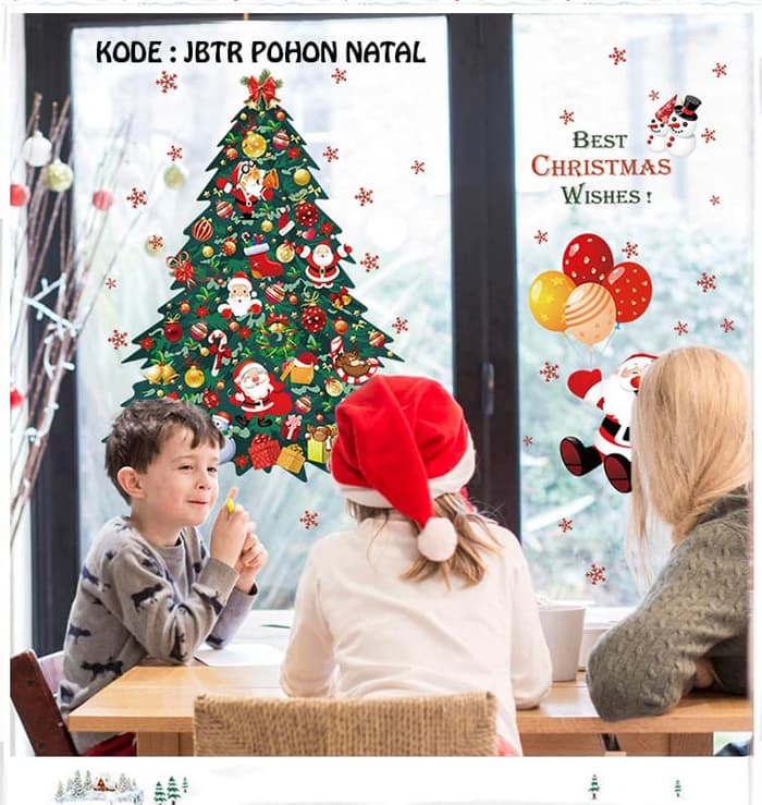 Stiker Dinding Natal Pohon Natal Uk 60x90cm - Christmas Ornament , HD Wallpaper & Backgrounds