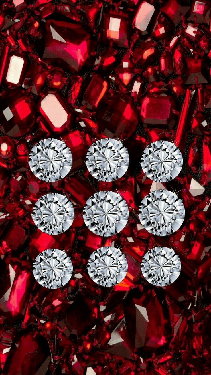 Diamond And Ruby Iphone Pattern Lock Screen Wallpaper - Ruby Red Aesthetic , HD Wallpaper & Backgrounds