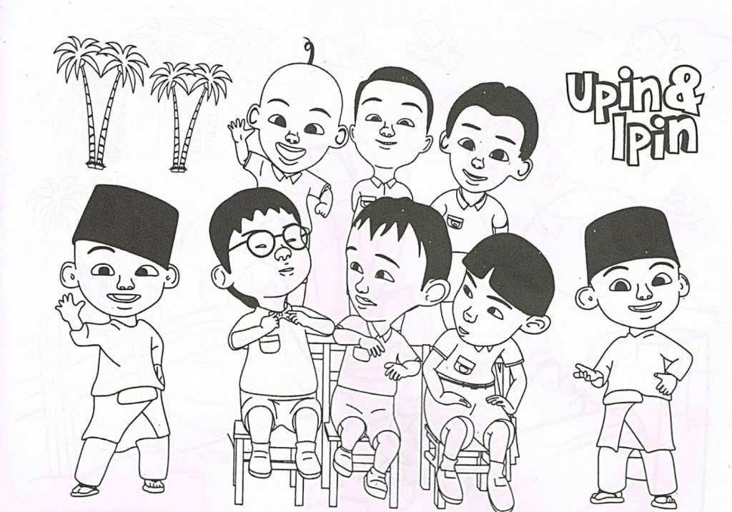 Mari Mewarna Bersama Upin & Ipin - Upin Ipin Colouring Sheet , HD Wallpaper & Backgrounds