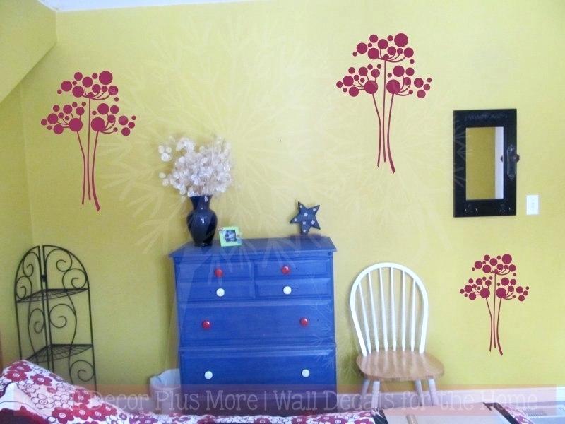 Flower Wall Decals Vinyl Art Home Stickers Set Of 3 - Bedroom , HD Wallpaper & Backgrounds