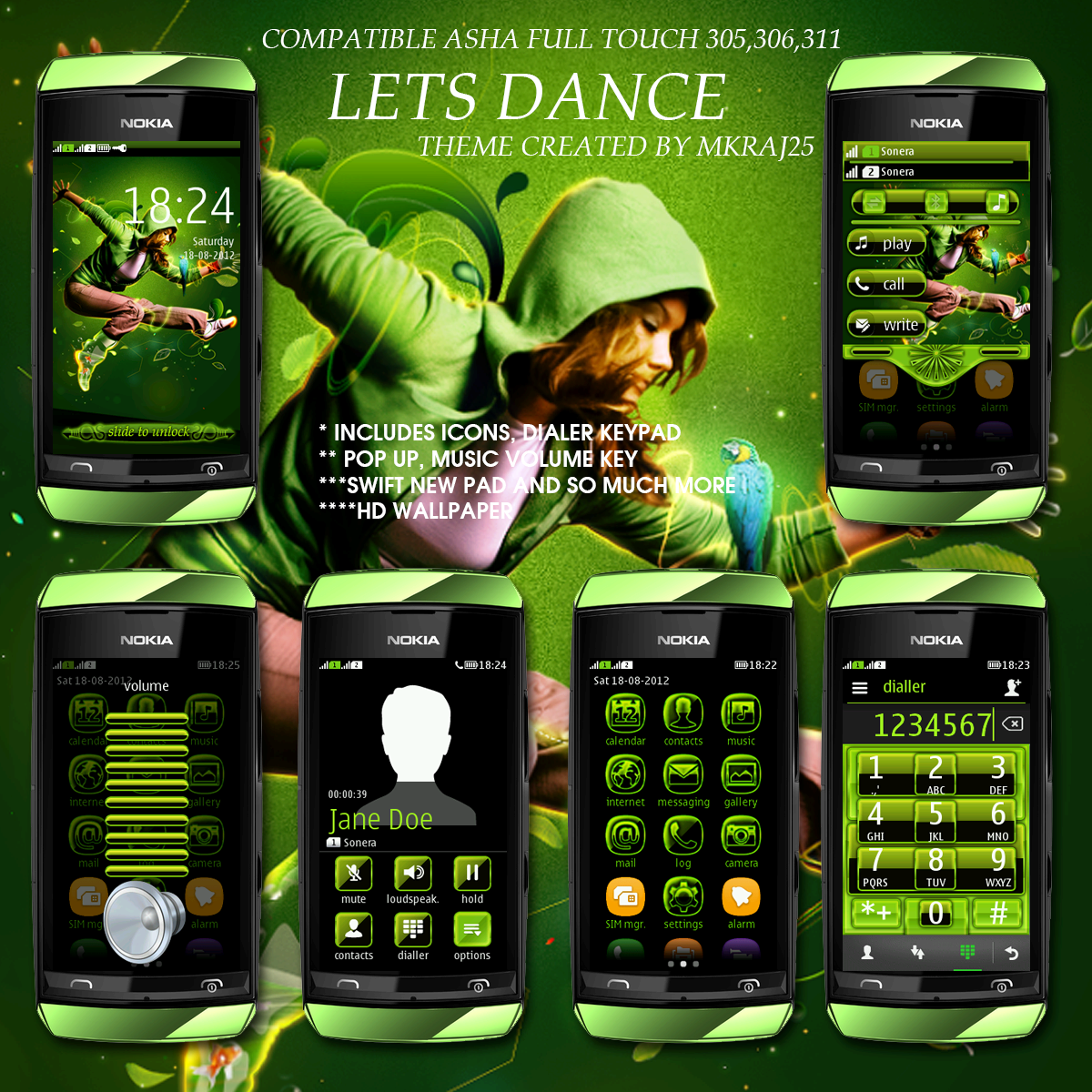 Lets - Nokia Asha 305 Theme , HD Wallpaper & Backgrounds