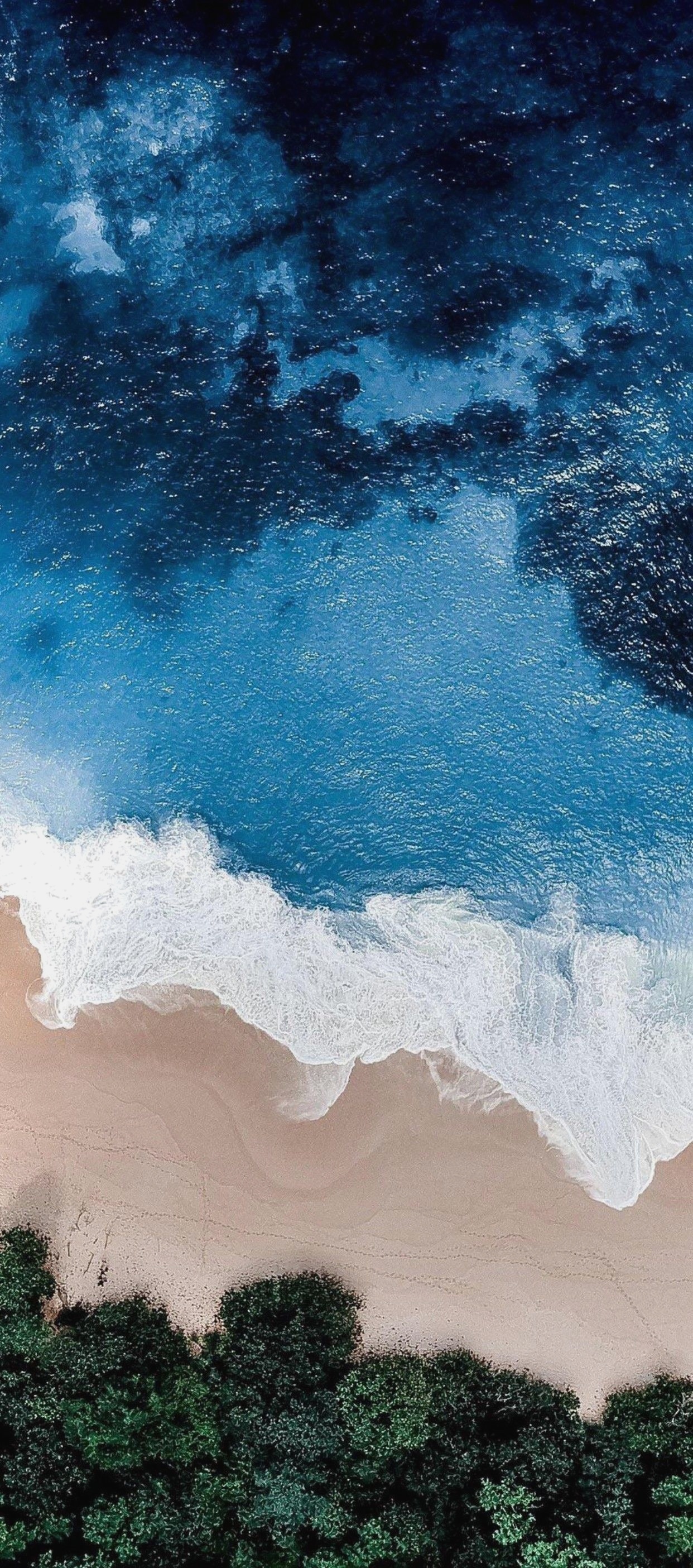 Ios 11 Iphone X Aqua Blue Water Beach Wave Ocean Apple - Best Iphone Wallpapers 2019 , HD Wallpaper & Backgrounds