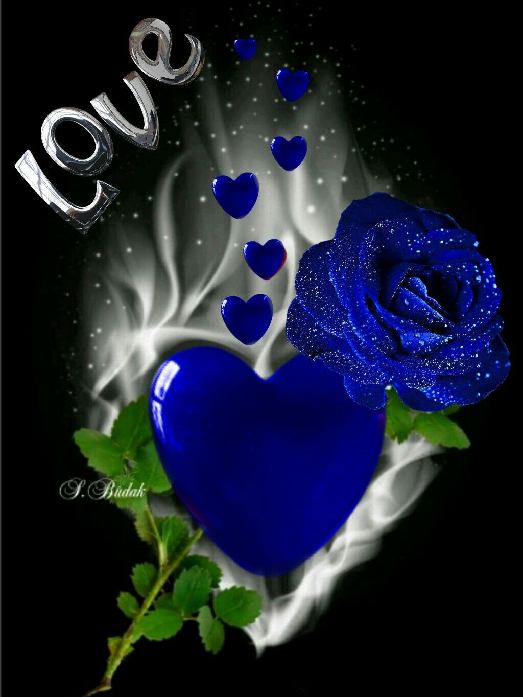 Romantic Love Couple, Heart Painting, Love Images, - Love Romantic Blue Rose , HD Wallpaper & Backgrounds