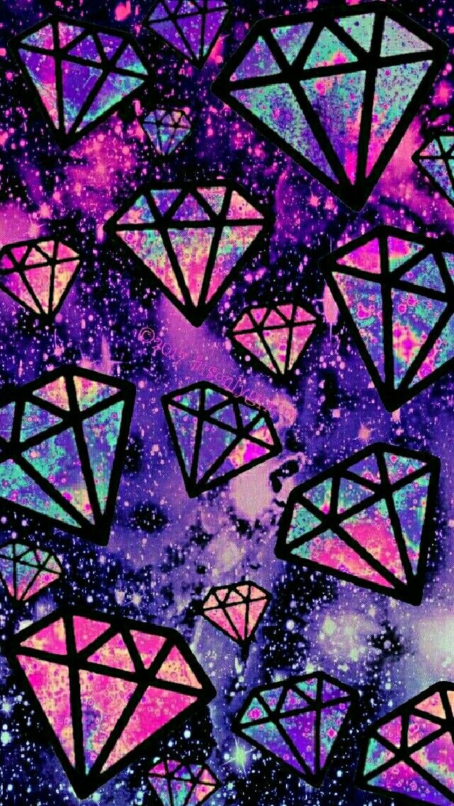 Purple Falling Diamond Galaxy Iphone / Android Wallpaper - Diamond Wallpaper Galaxy , HD Wallpaper & Backgrounds
