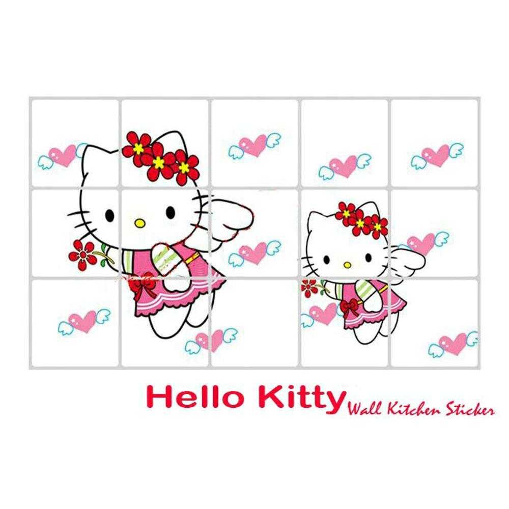 Penjualan Addagio Sticker Dapur Mosaic Anti Minyak - Hello Kitty Bersayap , HD Wallpaper & Backgrounds